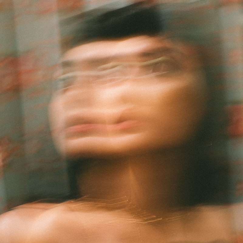 Blurred motion portrait of a woman
