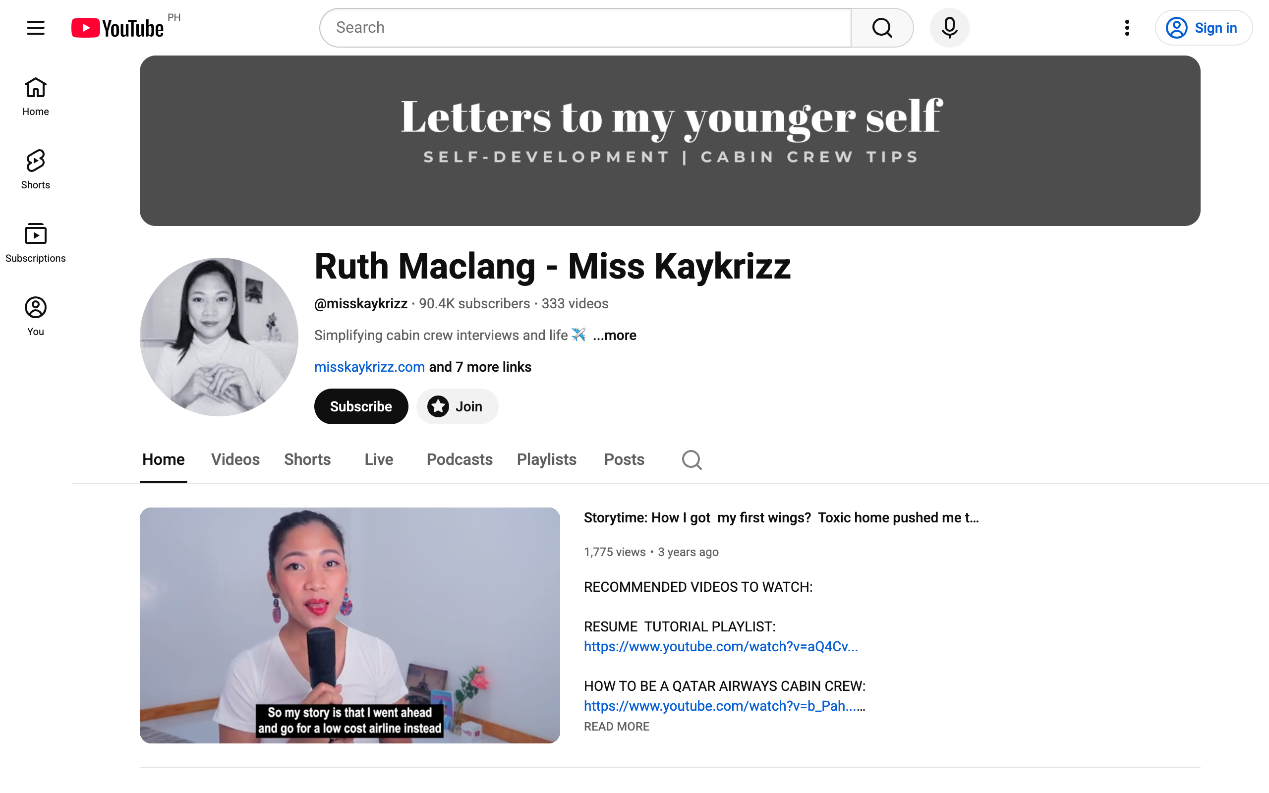 Miss Kaykrizz YouTube channel proof