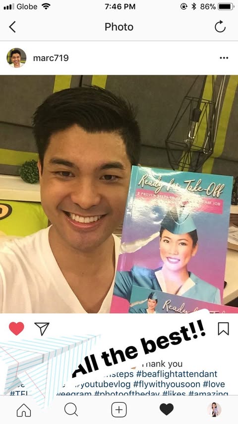 Reader sharing a photo with the Ready for Take-Off book