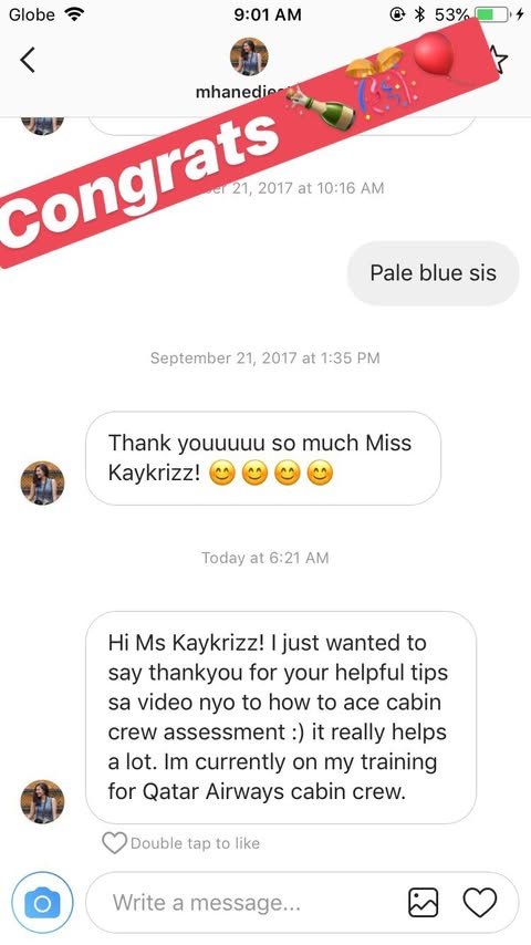 Instagram story with a congratulations message and reader thank-you